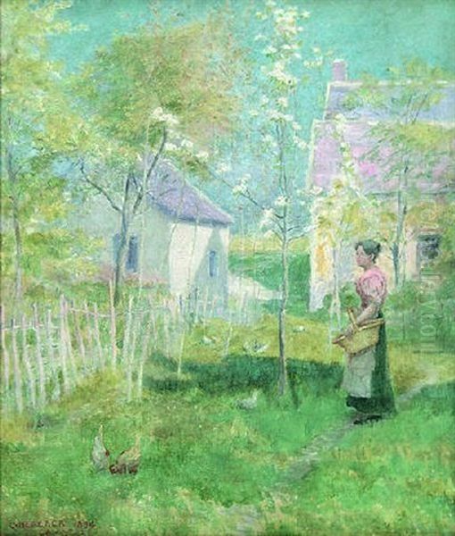 Farmyard, La Celle-au-pontaise Oil Painting by Charles Heberer