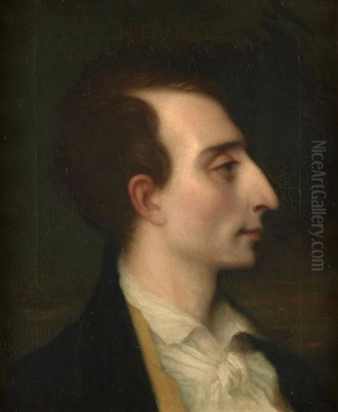 Portrait Du Musicien Louis-joseph-ferdinand Herold De Profil Oil Painting by Antoine Auguste Ernest Hebert