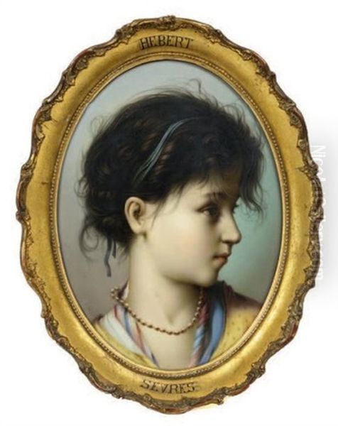 Jeune Fille De Profil Oil Painting by Antoine Auguste Ernest Hebert