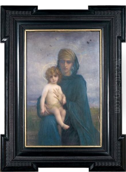 Vierge A L'enfant Oil Painting by Antoine Auguste Ernest Hebert