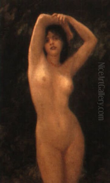 Jeune Fille Nue Au Collier Oil Painting by Antoine Auguste Ernest Hebert