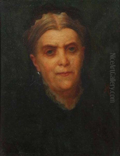 Portrait De Madame Ernest D'halloy (1820-1895) Oil Painting by Jules Hebert