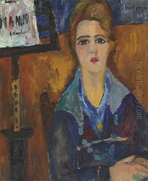 La Femme Au Collier, Modele De Modigliani by Jeanne Hebuterne