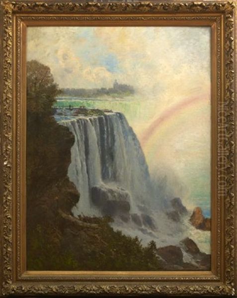 View Of The Horseshoe Falls From Goat Island Oil Painting by Hendrick van der Hecht