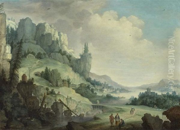 Gebirgslandschaft Oil Painting by Claes Dircksz van der Heck