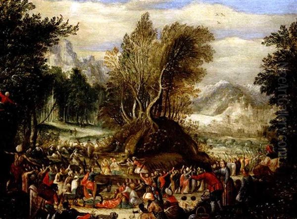 Triumphal Entry Into Jerusalem Oil Painting by Claes Jacobsz van der Heck