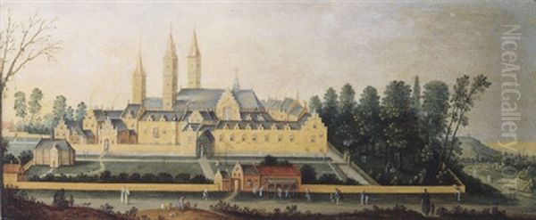 A View Of Egmond Abbey Oil Painting by Nicolaes van der Heck