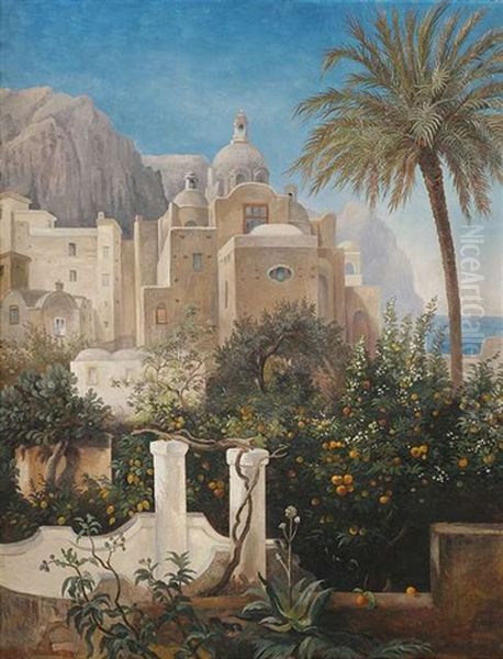 Capri Oil Painting by Wilhelm Emil Robert Heck