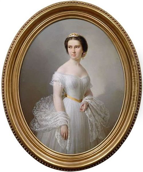 Portrait Der Anna Elise Klotz Oil Painting by Wilhelm Emil Robert Heck