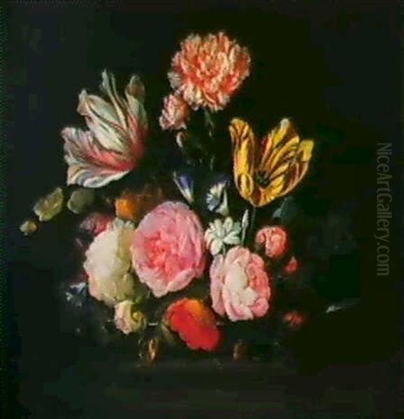 Ein Blumenstrauss. Oil Painting by Jan van den Hecke the Elder