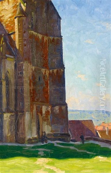 Teilansicht Einer Kirche (kloster Banz?) Oil Painting by Franz Hecker