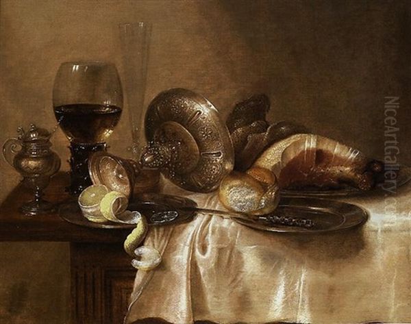 Nature Morte Aux Pieces D'orfevrerie Oil Painting by Gerrit Willemsz. Heda