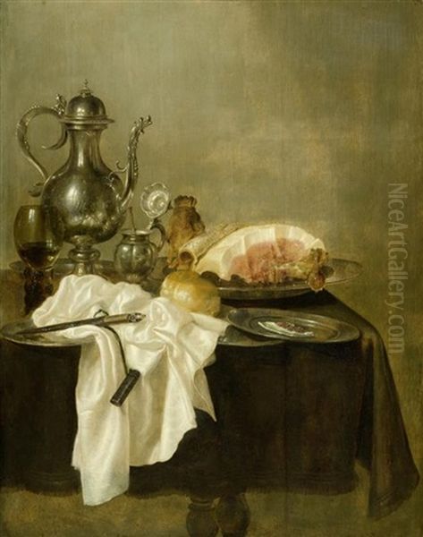 Stillleben Mit Romerglas Und Schinken Oil Painting by Willem Claesz Heda