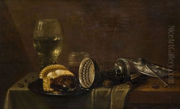 Nature Morte A La Tourte Et Au Rohmer Oil Painting by Willem Claesz Heda