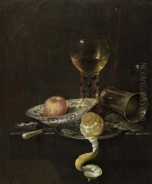 Stilleben Mit Romer, Silber, Zitrone Oil Painting by Willem Claesz Heda