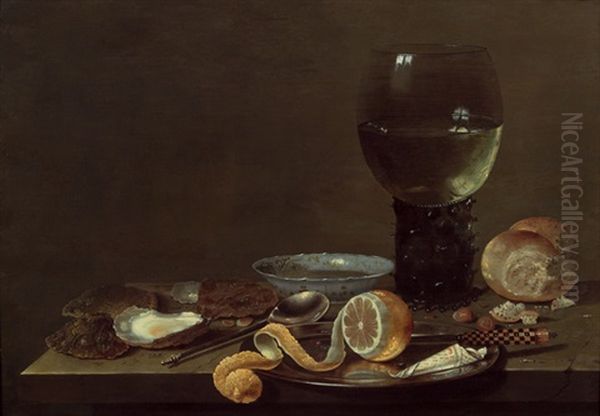 Stillleben Mit Wan-li Teller, Romer Und Zinnteller Oil Painting by Willem Claesz Heda