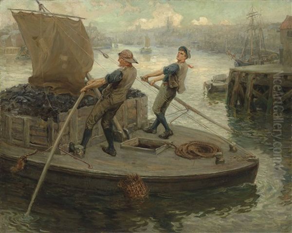 Working On The Tyne, Newcastle Oil Painting by Ralph Hedley