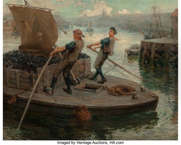 Working On The Tyne, Newcastle Oil Painting by Ralph Hedley