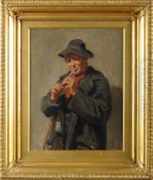 The Penny Whistler by Ralph Hedley