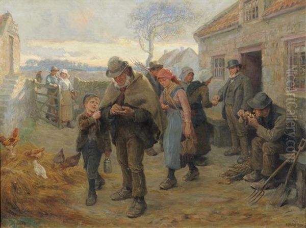 The Labourer Is Worthy Of His Hire Oil Painting by Ralph Hedley