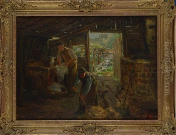 The Woolwashers Oil Painting by Ralph Hedley