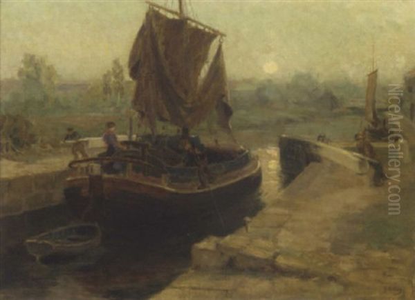 The Last Lock Of The Day Oil Painting by Ralph Hedley