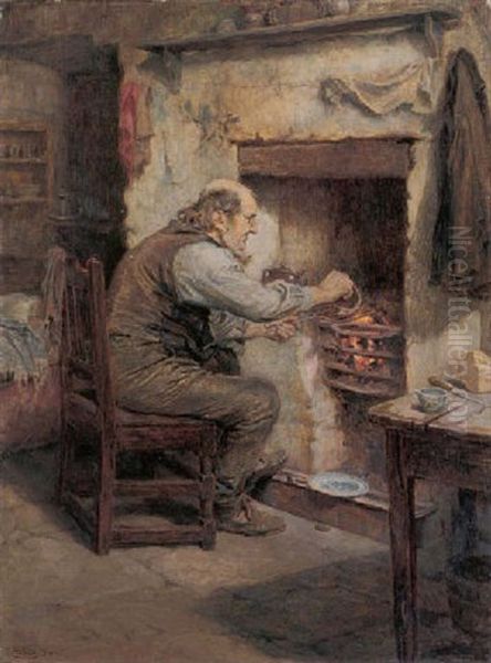 The Bachelor Oil Painting by Ralph Hedley