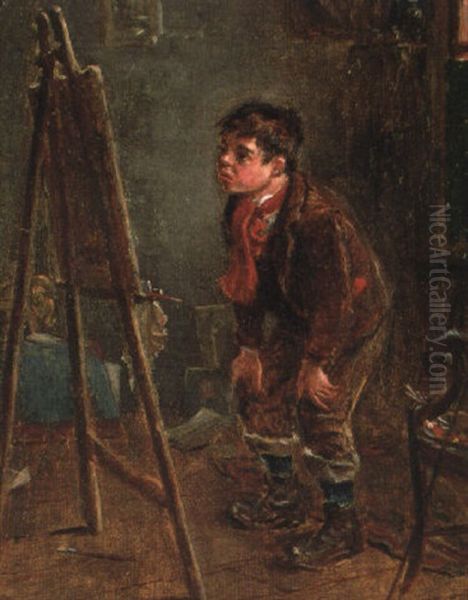 The Young Artist Oil Painting by Ralph Hedley