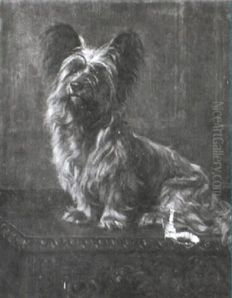 Yorkshire Terrier Oil Painting by Ralph Hedley