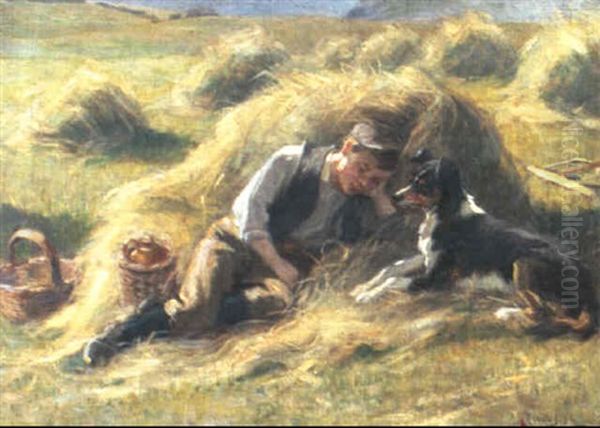 The Noonday Rest Oil Painting by Ralph Hedley