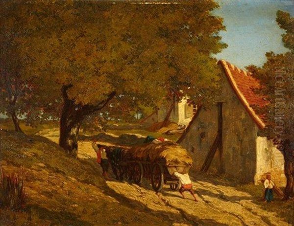 Le Retour Des Champs Oil Painting by Pierre-Edmond-Alexandre Hedouin