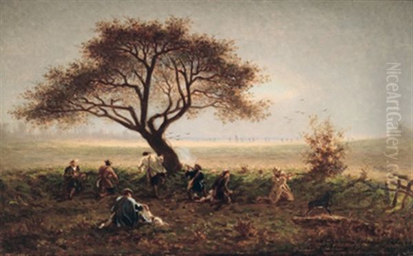 Die Treibjagd Oil Painting by Pierre-Edmond-Alexandre Hedouin