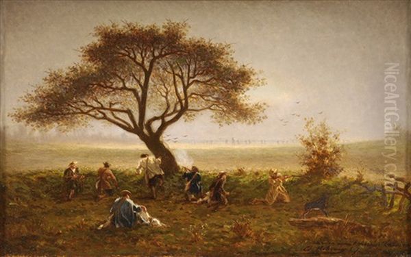 La Chasse Oil Painting by Pierre-Edmond-Alexandre Hedouin