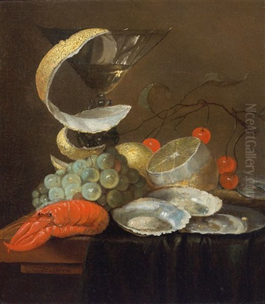 A Still Life With Fruit Oil Painting by Cornelis De Heem