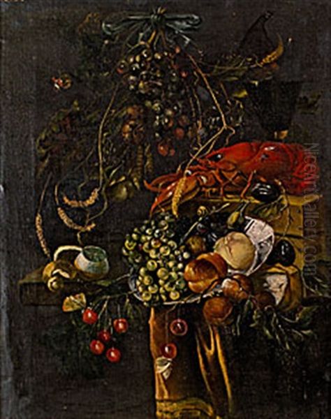 Stilleben Med Hummer Och Frukter Oil Painting by Cornelis De Heem