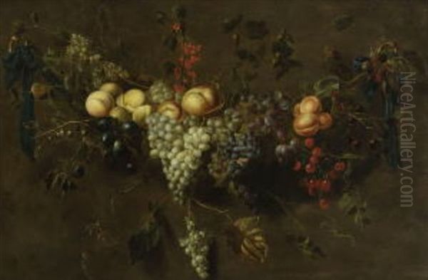 Fruchtgirlande Oil Painting by Cornelis De Heem