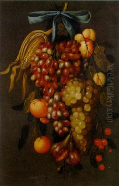 A Swag Of Fruit Oil Painting by Cornelis De Heem