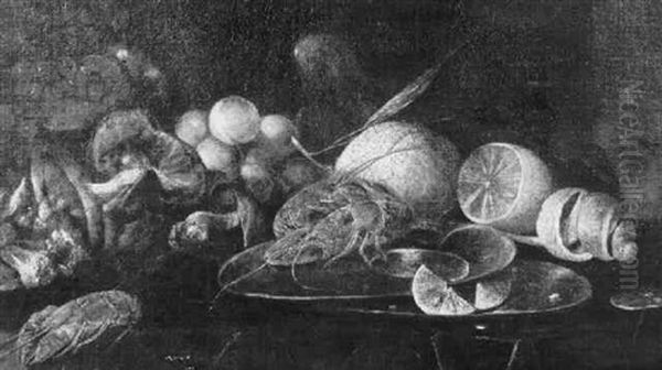 Stilleben Von Fruechten Und Pilzen Oil Painting by Cornelis De Heem