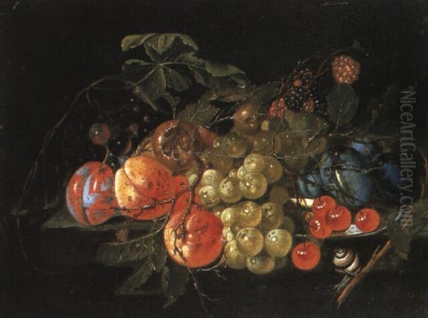 Nature Morte De Fruits Oil Painting by Cornelis De Heem