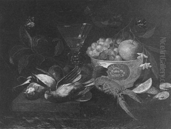 Nature Morte Au Homard Sur Un Plat D'argent Oil Painting by Cornelis De Heem