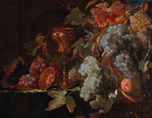 Fruchtestillleben Mit Vergoldetem Deckelpokal Oil Painting by Jan Davidsz De Heem