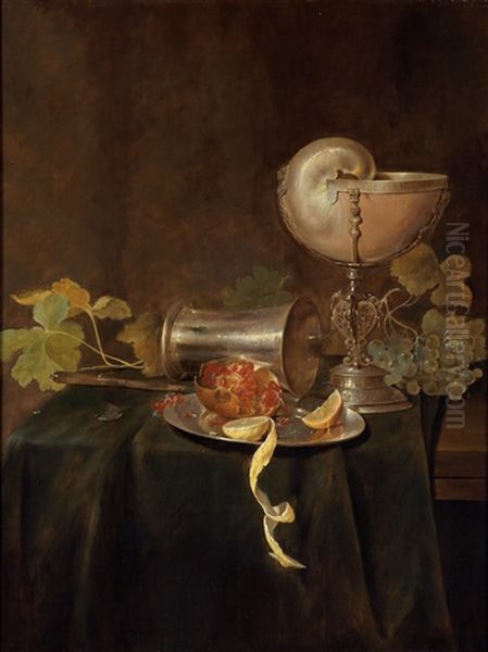 Prunkstillleben Mit Einem Nautiluspokal Oil Painting by Jan Davidsz De Heem