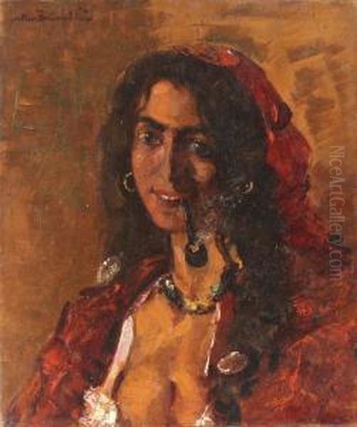 Tanara Tiganca Oil Painting by Octav Bancila