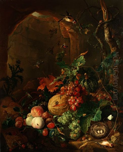 Stilleben Mit Vogelnest Oil Painting by Jan Davidsz De Heem