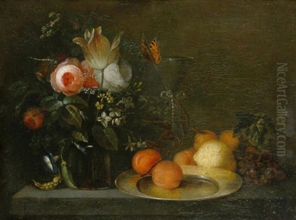 Stillleben Mit Blumen Und Obst Oil Painting by Jan Davidsz De Heem