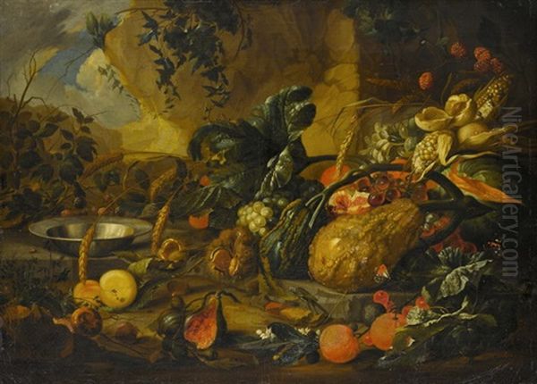 Stillleben Mit Fruchten Und Gemuse Oil Painting by Jan Davidsz De Heem