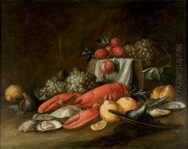 Nature Morte Au Homard Et Fruits Oil Painting by Jan Davidsz De Heem