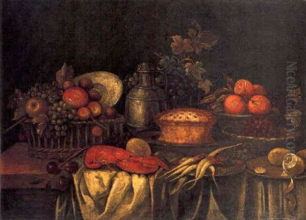 Nature Morte Au Homard Oil Painting by Jan Davidsz De Heem