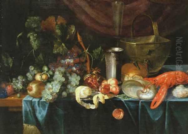 Stilleben Med Frukter Och Hummer Oil Painting by Jan Davidsz De Heem