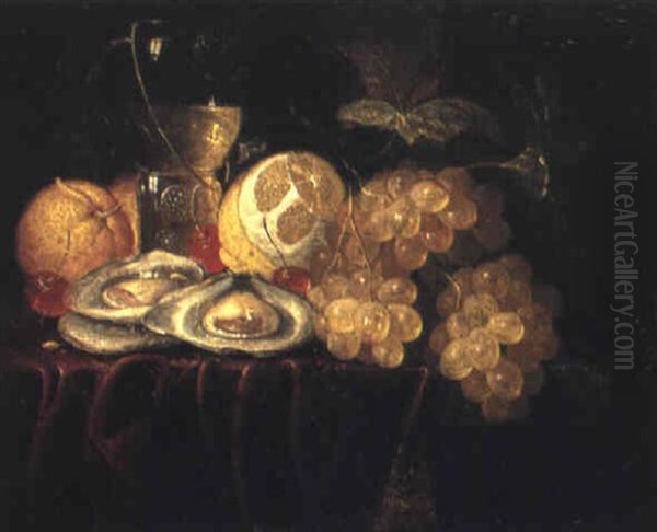 Stilleben Med Ostron Och Vindruvor Oil Painting by Jan Davidsz De Heem